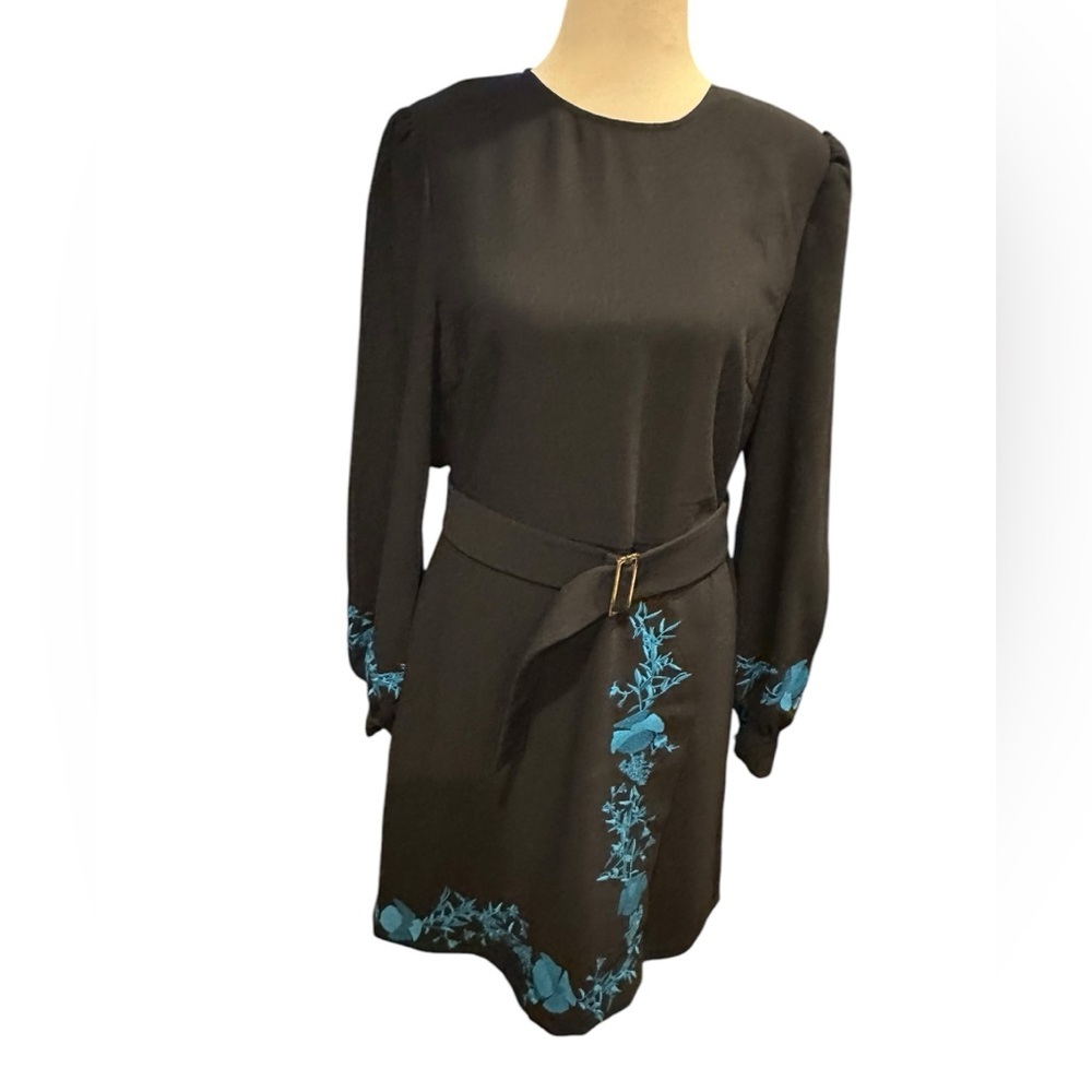 Ted Baker Zephyra Bluebell Embroidered Long Sleeve mini dress size 2 - Picture 5 of 16